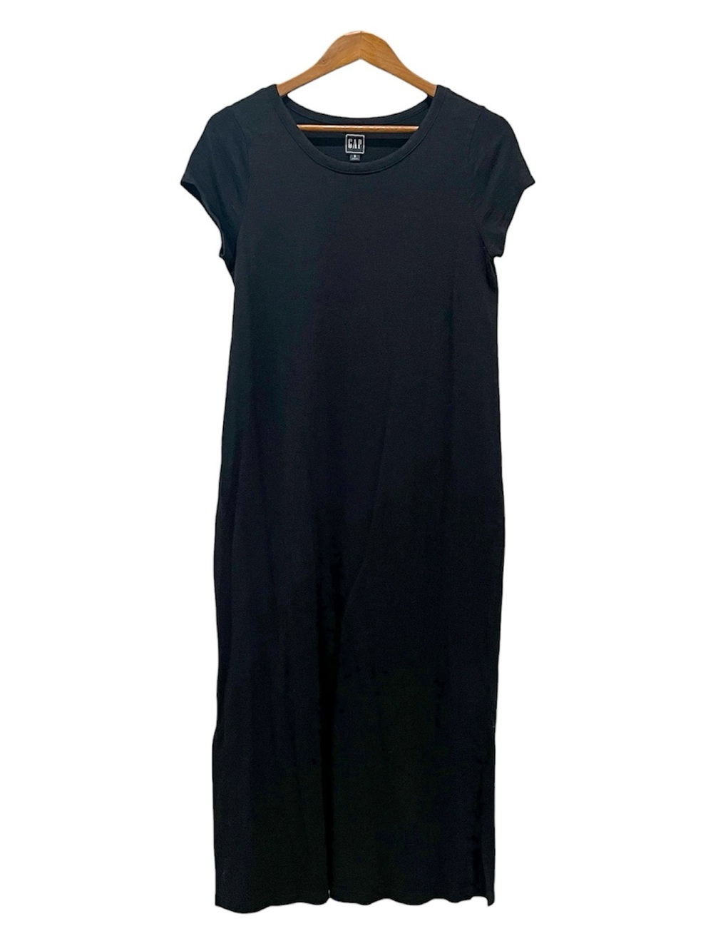Gap Short Sleeve Midi T-Shirt Dress True Black Size Small S/679074-05